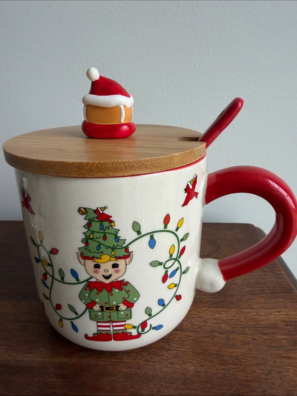 Temp-tations by Tara Christmas Gingerbread Elf 18 Oz Mug Lid Spoon Set - Picture 3 of 7